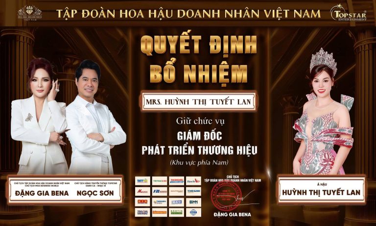 Chủ thương hiệu Cà phê Lan Ban Mê thăng chức Giám đốc Phát triển Thương hiệu Tập đoàn Hoa hậu Doanh nhân Việt Nam
