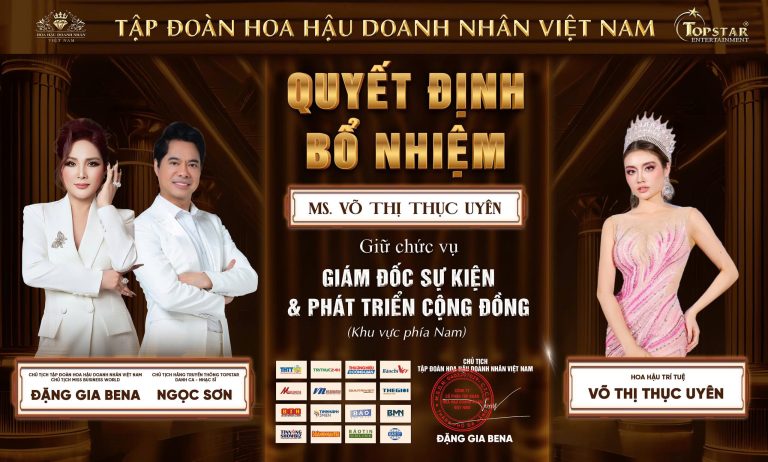 Chủ tịch Đặng Gia Bena bổ nhiệm Hoa hậu Trí tuệ Thục Uyên vào vị trí Giám đốc sự kiện & phát triển cộng đồng khu vực phía Nam