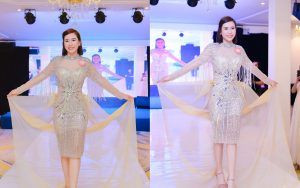 Doanh nhân Đinh Thị Hiệp – Nét đẹp thanh lịch trong bộ vedette của NTK Thân Hoàng Bích Thủy