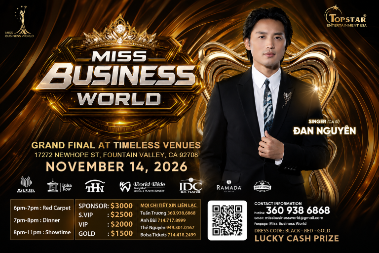 Sân khấu Miss Business World 2026 đón giọng ca nhạc vàng Đan Nguyên
