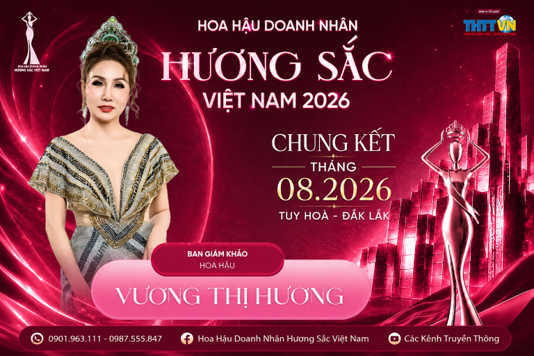 Hoa hậu Vương Thị Hương trở lại “ghế nóng” Hoa hậu Doanh nhân Hương sắc Việt Nam 2026