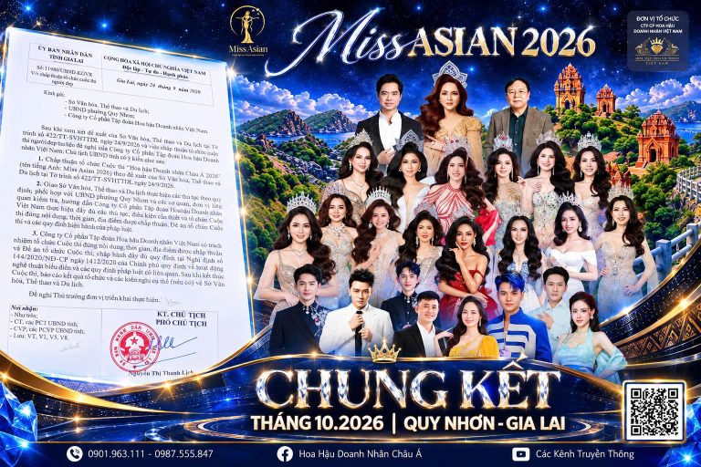 UBND tỉnh Gia Lai chấp thuận tổ chức Miss Asian 2026 tại Quy Nhơn