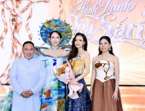Nữ tướng Hoàng Phương Anh đấu giá áo dài của NTK Tony Phạm, lan tỏa vẻ đẹp đất võ Quy Nhơn