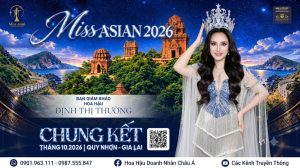 Hoa hậu Đinh Thị Thường ngồi ghế nóng Miss Asian 2026 sau đăng quang